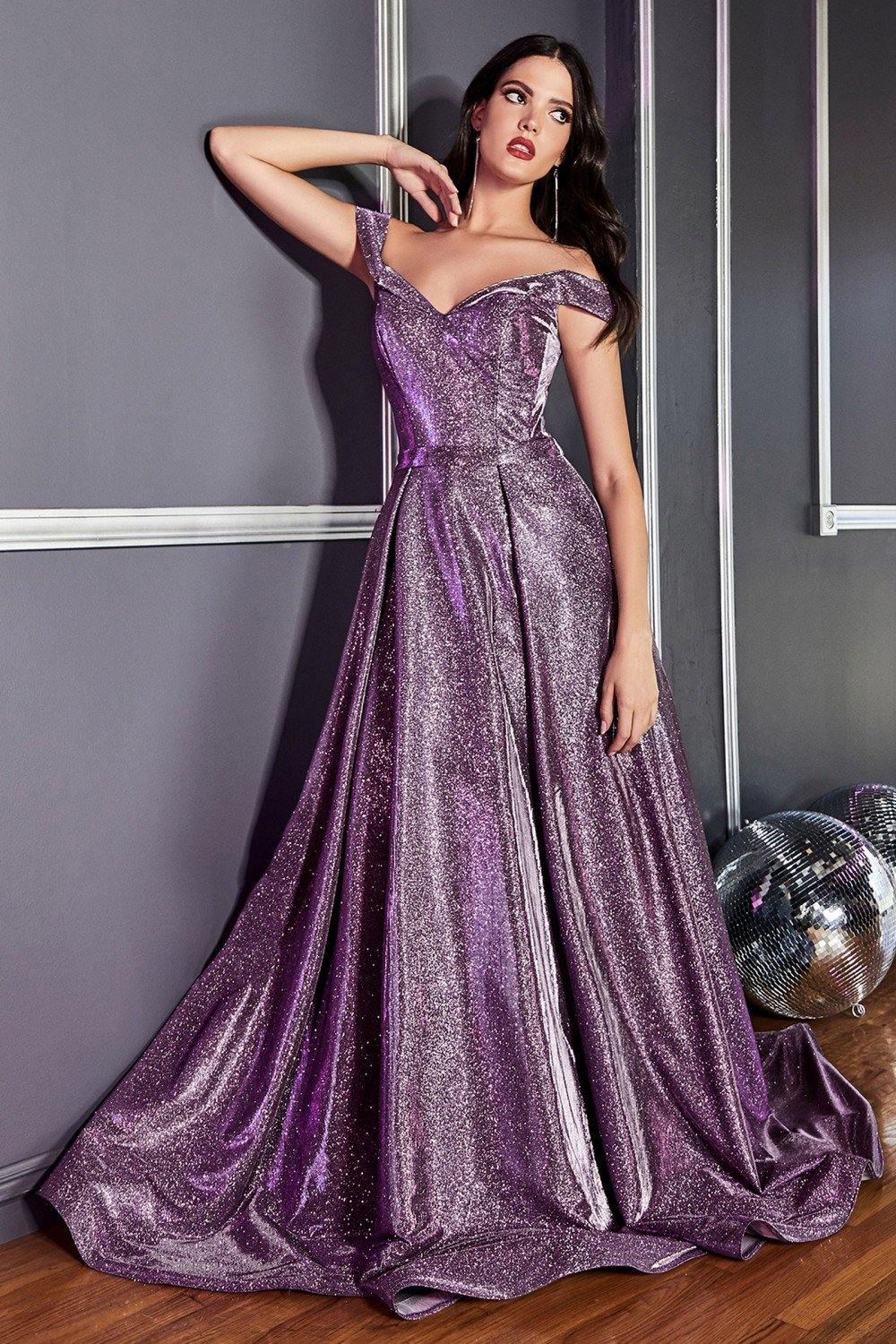 French Novelty: Alyce Paris 61472 Off Shoulder Metallic Prom Dress